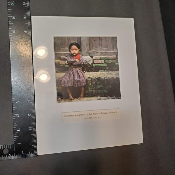 Emerson Matabele photography Matted Art Print Nepal Child Garrison Keillor Quote - Picture 6 of 7